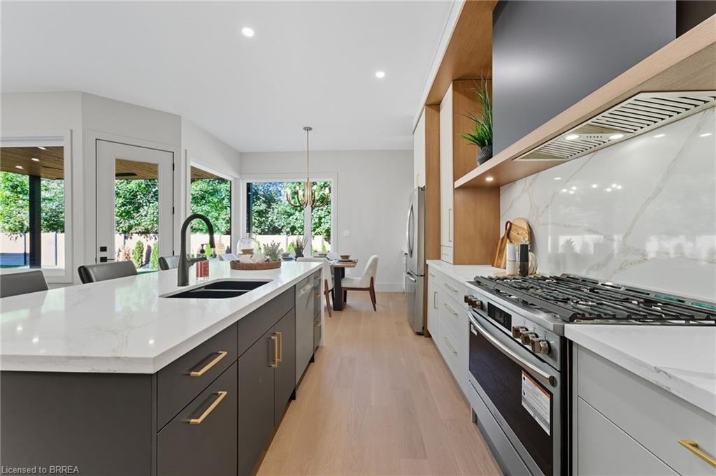 141 Parkside Drive, Brantford, ON - Indoor Photo Showing Kitchen With Double Sink With Upgraded Kitchen