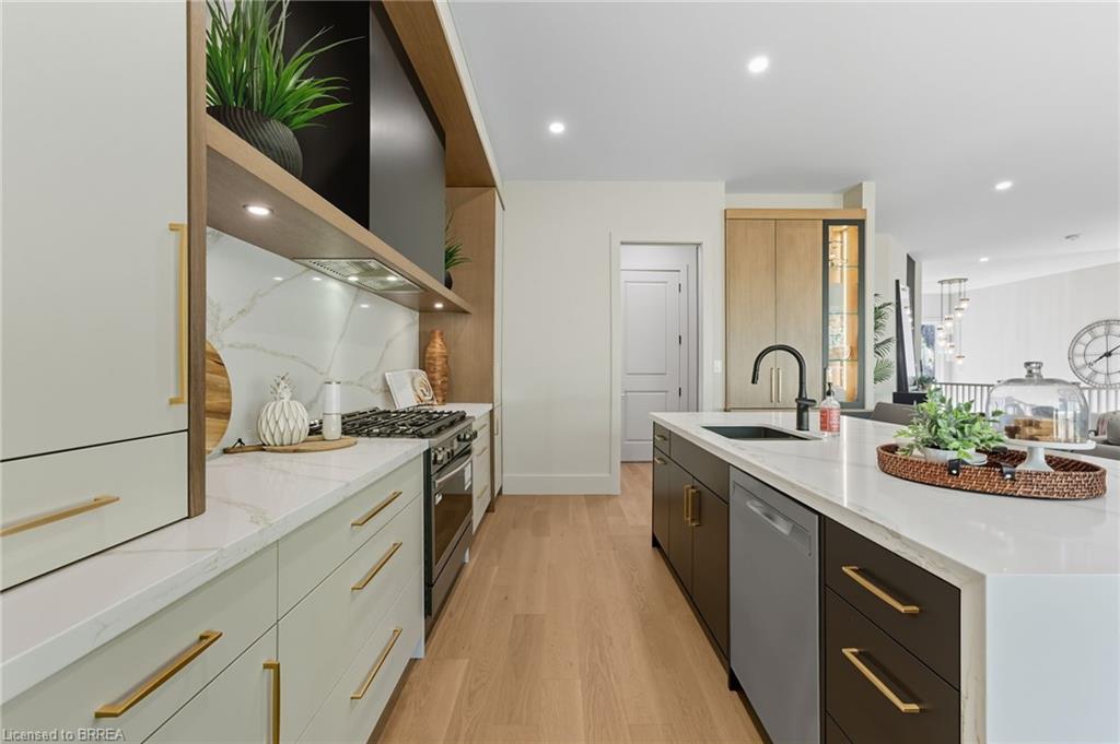 141 Parkside Drive, Brantford, ON - Indoor Photo Showing Kitchen With Upgraded Kitchen