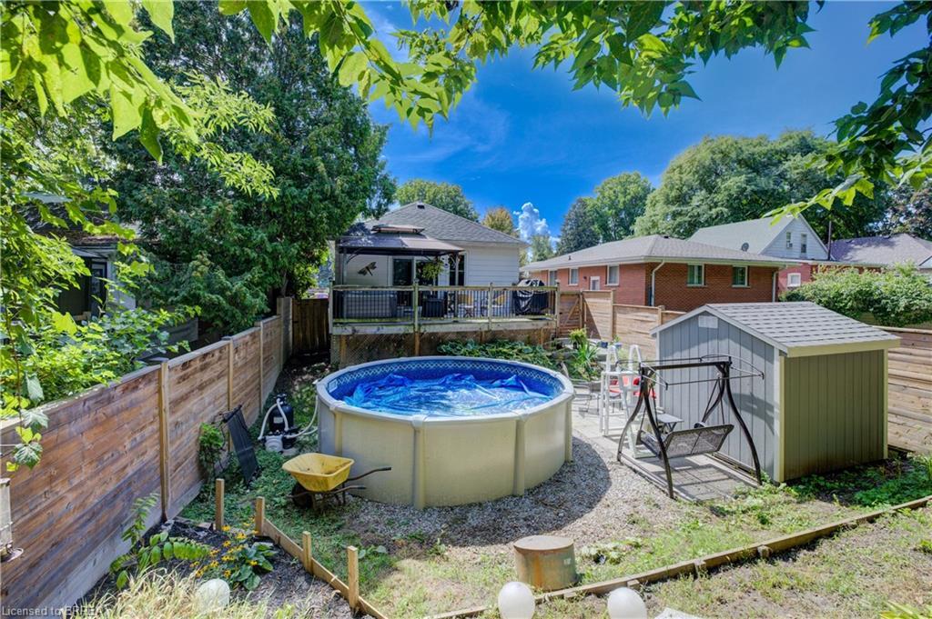 81 Strathcona Avenue, Brantford, ON - Outdoor With Above Ground Pool With Backyard