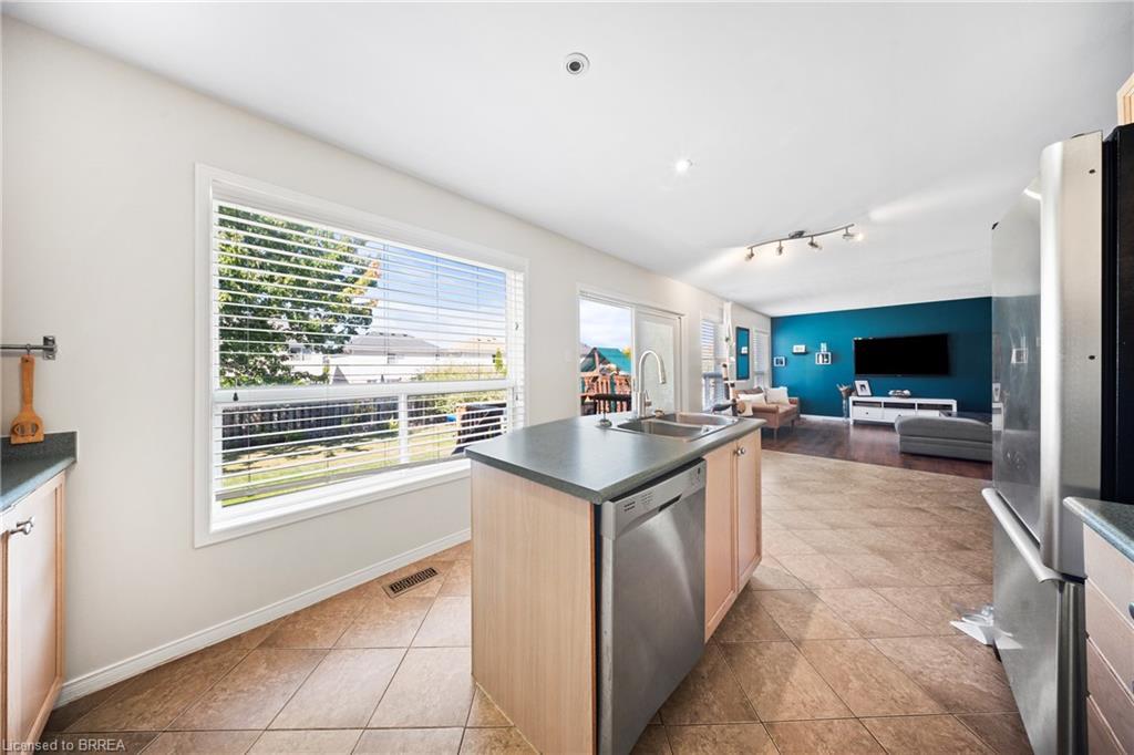 132 Blackburn Drive, Brantford, ON - Indoor Photo Showing Kitchen With Double Sink