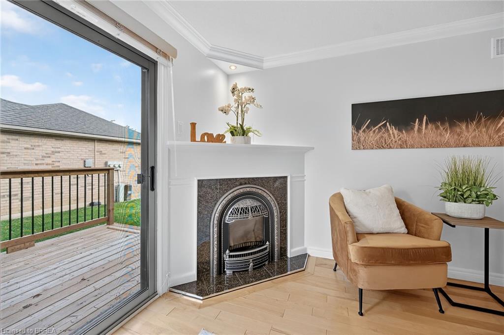 4-385 Park Road N, Brantford, ON - Indoor With Fireplace