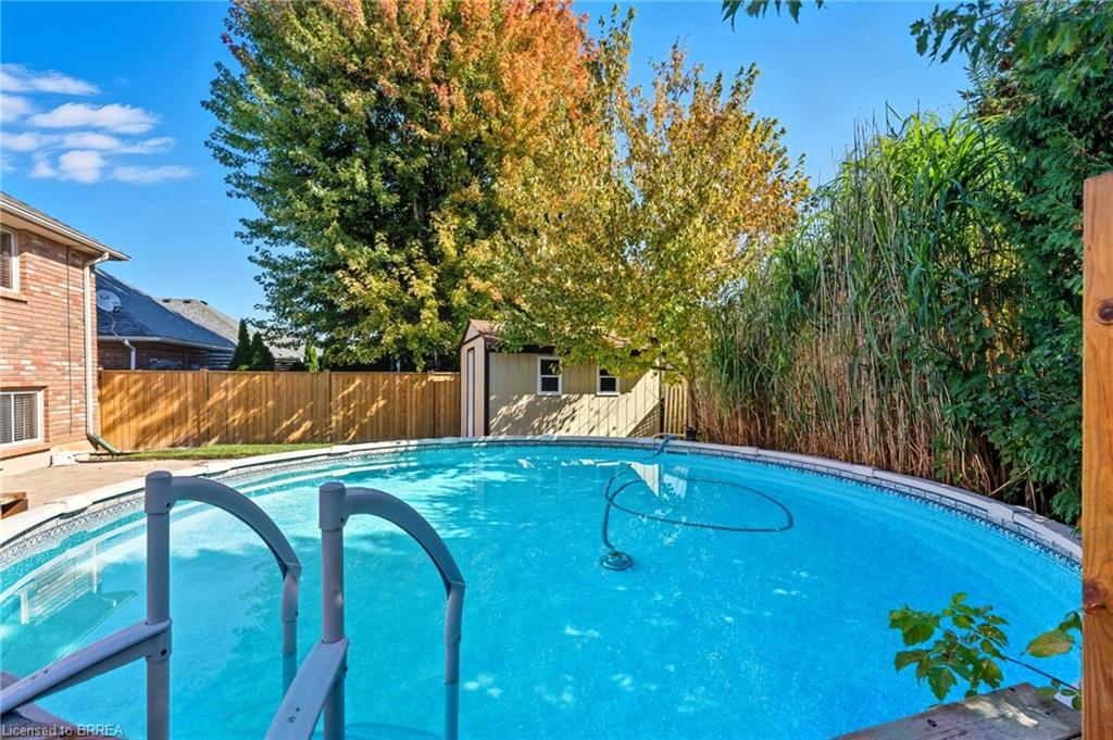 23 Garners Lane, Brantford, ON - Outdoor With In Ground Pool With Backyard