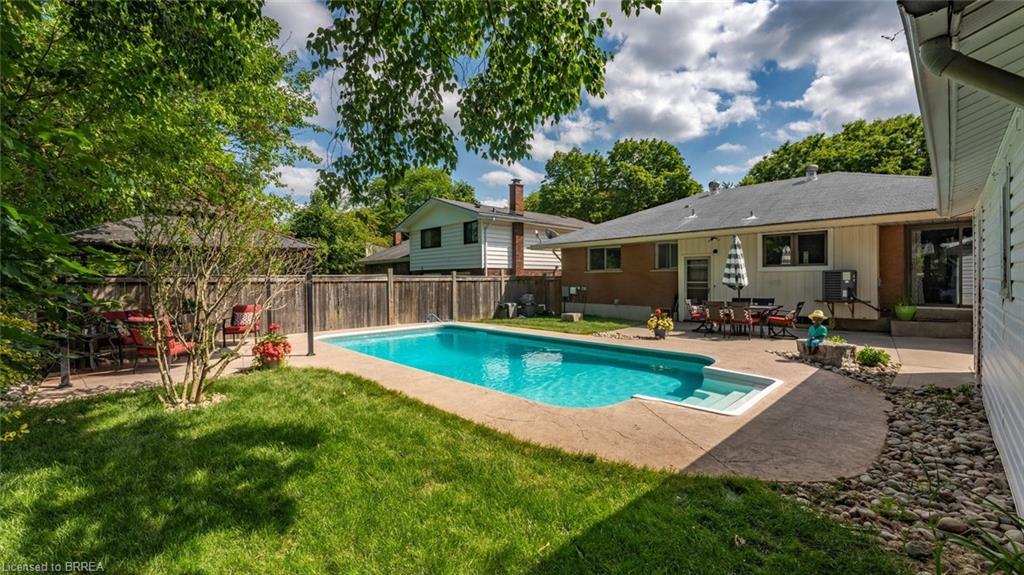 75 Pusey Boulevard, Brantford, ON - Outdoor With In Ground Pool With Backyard