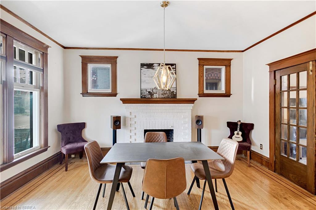 134 Sherman Avenue S, Hamilton, ON - Indoor Photo Showing Dining Room With Fireplace