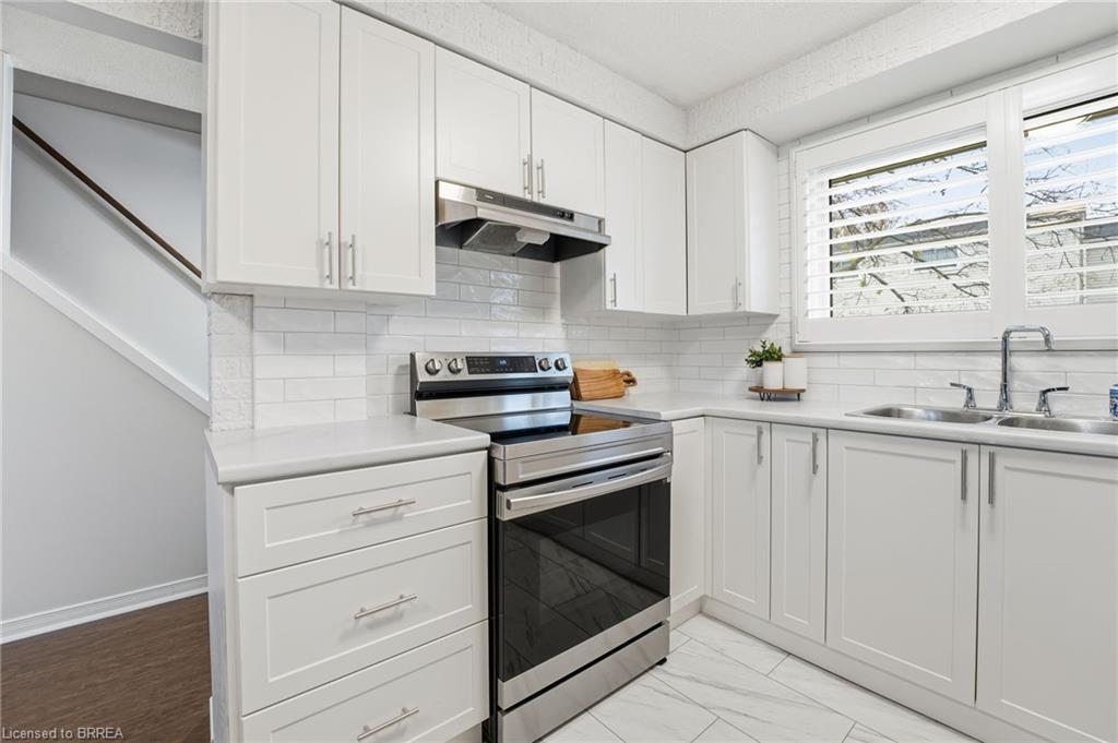 F-281 Stanley Street, Brantford, ON - Indoor Photo Showing Kitchen With Double Sink