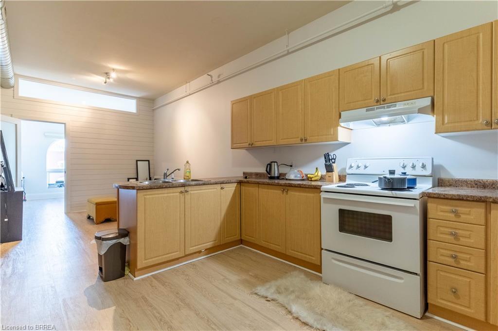 405-150 Colborne Street E, Brantford, ON - Indoor Photo Showing Kitchen With Double Sink