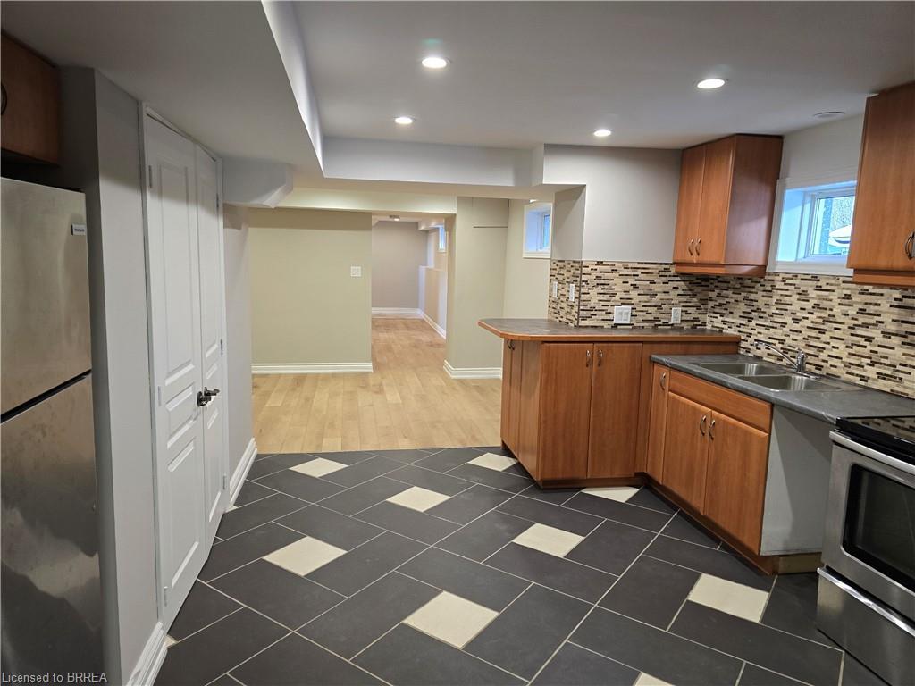 Basement-318 Erie Avenue, Brantford, ON - Indoor Photo Showing Kitchen With Double Sink