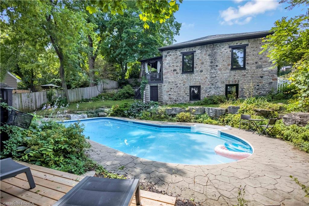 57 Main Street, Paris, ON - Outdoor With In Ground Pool With Backyard