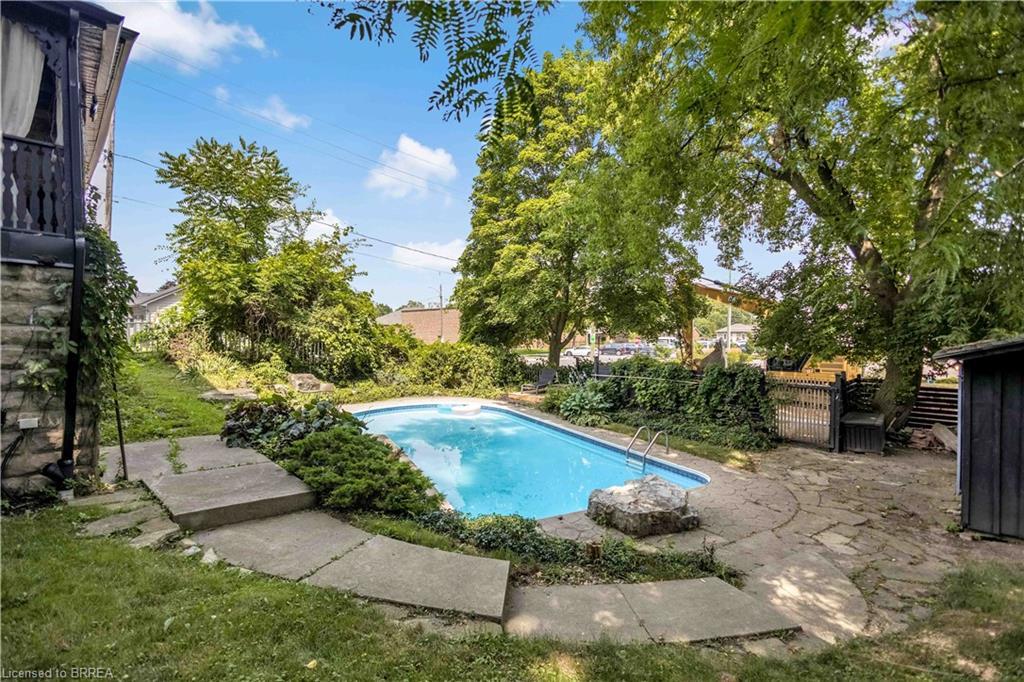 57 Main Street, Paris, ON - Outdoor With In Ground Pool With Backyard