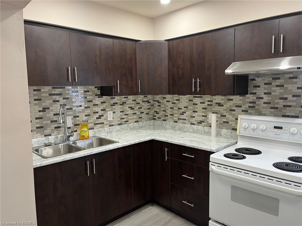 1-153 Albion Street, Brantford, ON - Indoor Photo Showing Kitchen With Double Sink