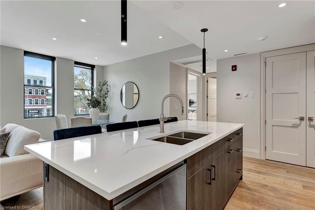 202-7 Grand River Street N, Paris, ON - Indoor Photo Showing Kitchen With Double Sink