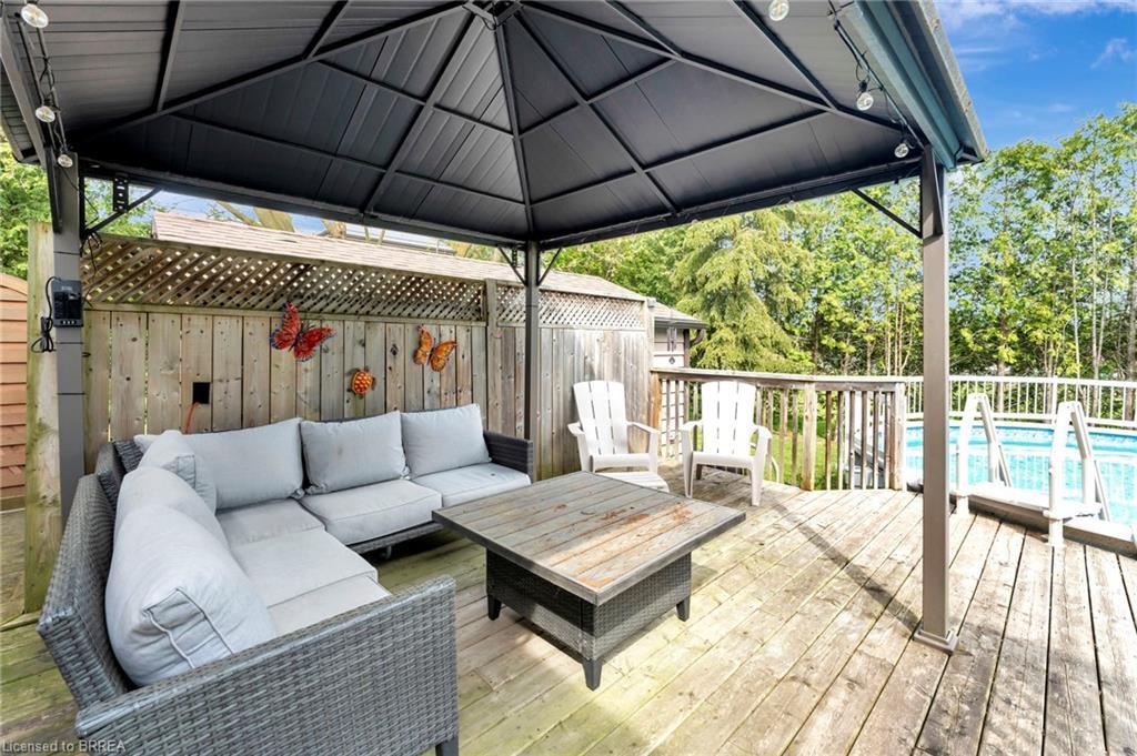 1565 Old Brock Street, Vittoria, ON - Outdoor With Above Ground Pool With Deck Patio Veranda With Exterior