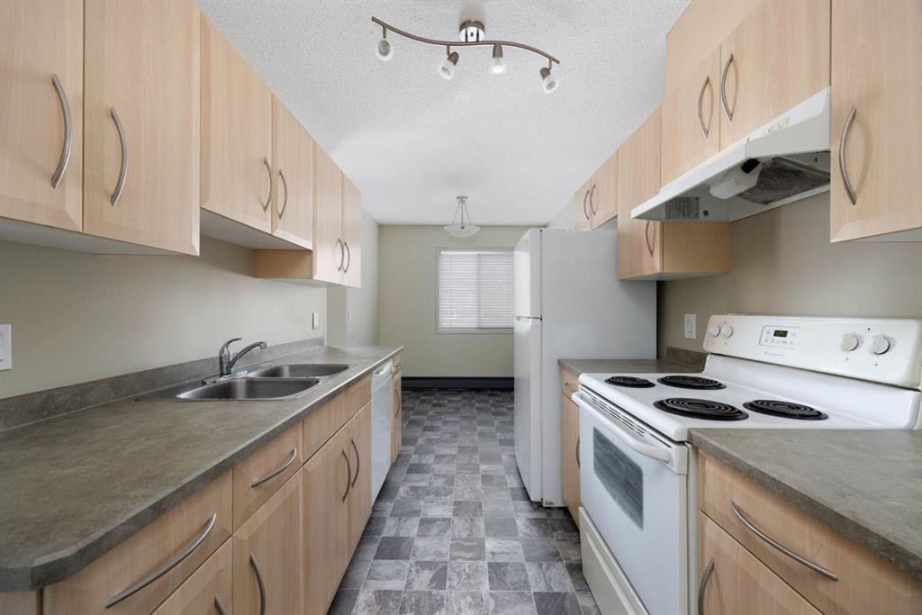 308-8219 Fraser Avenue, Fort Mcmurray, AB - Indoor Photo Showing Kitchen With Double Sink