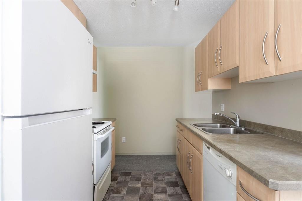 308-8219 Fraser Avenue, Fort Mcmurray, AB - Indoor Photo Showing Kitchen With Double Sink