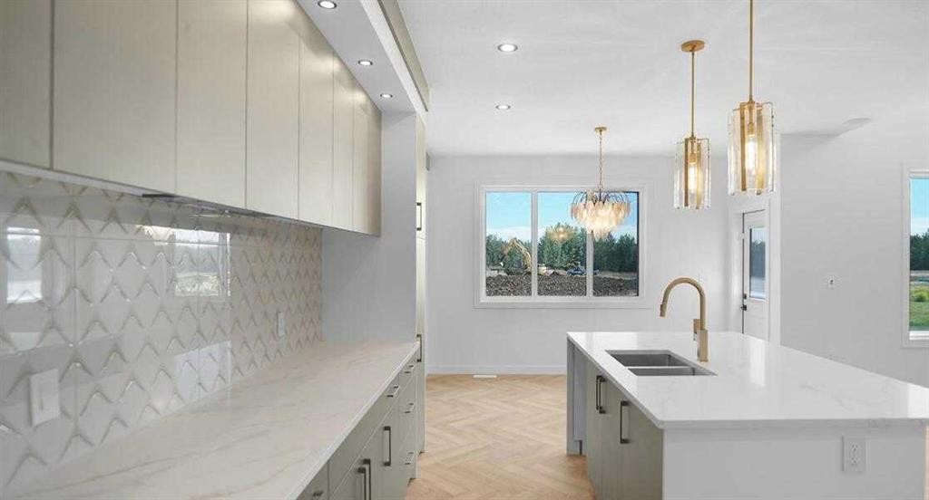 47 Everson Close, Red Deer, AB - Indoor Photo Showing Kitchen With Double Sink With Upgraded Kitchen