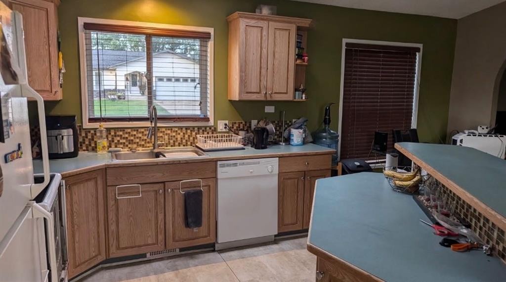 4803 52 Street, Lougheed, AB - Indoor Photo Showing Kitchen With Double Sink