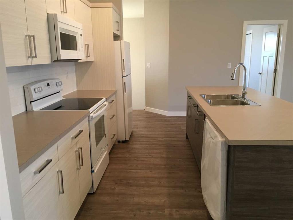 61 Maclean Close, Blackfalds, AB - Indoor Photo Showing Kitchen With Double Sink