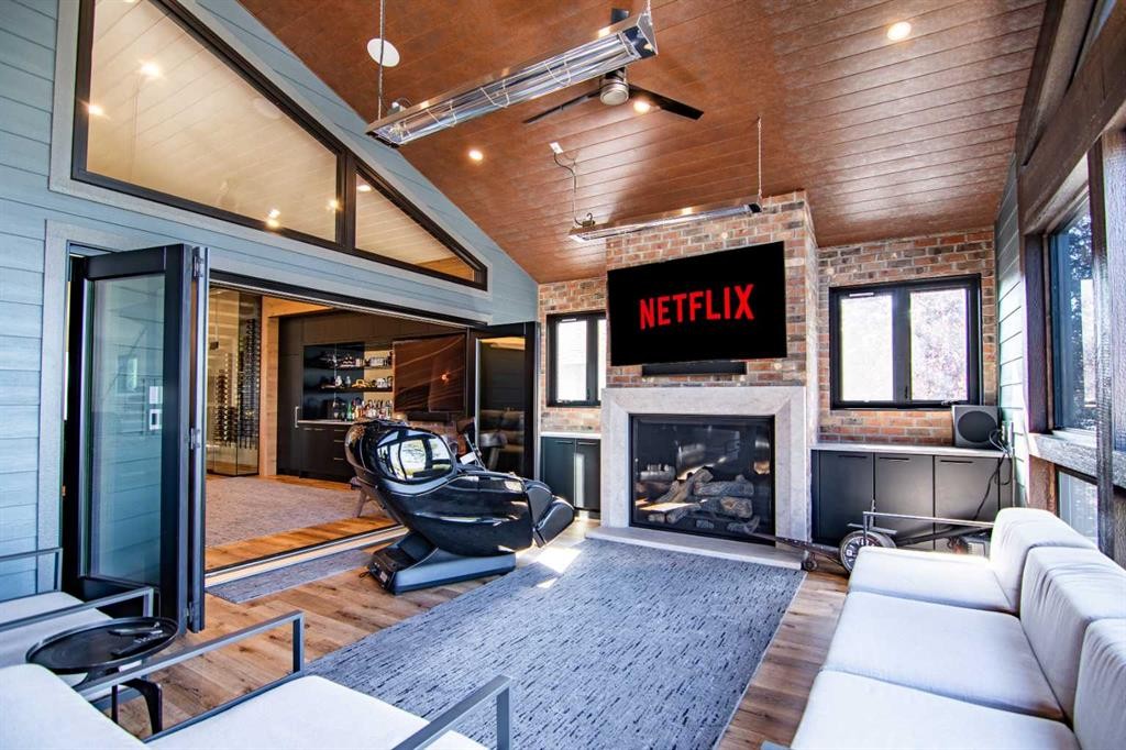 3417 Lakeshore Drive, Sylvan Lake, AB - With Fireplace