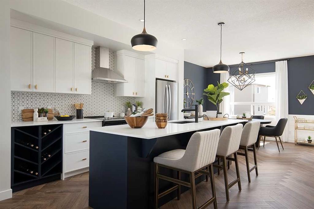 256 Verbena Common Sw, Calgary, AB - Indoor Photo Showing Kitchen With Upgraded Kitchen