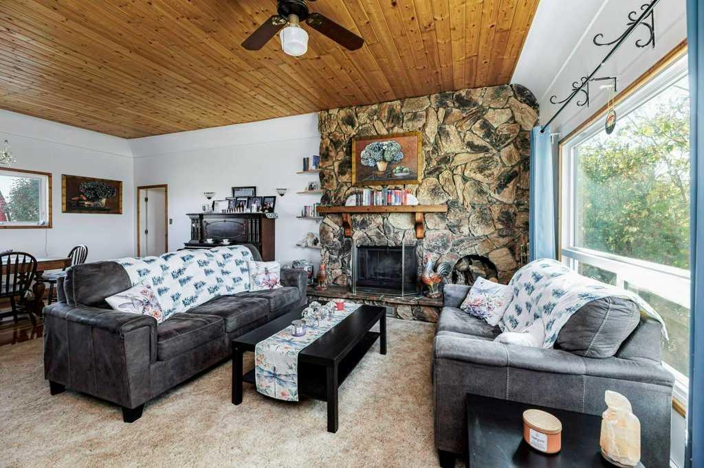 14503 Highway 12 Highway, Rural Paintearth No. 18, County Of, AB - Indoor Photo Showing Living Room With Fireplace