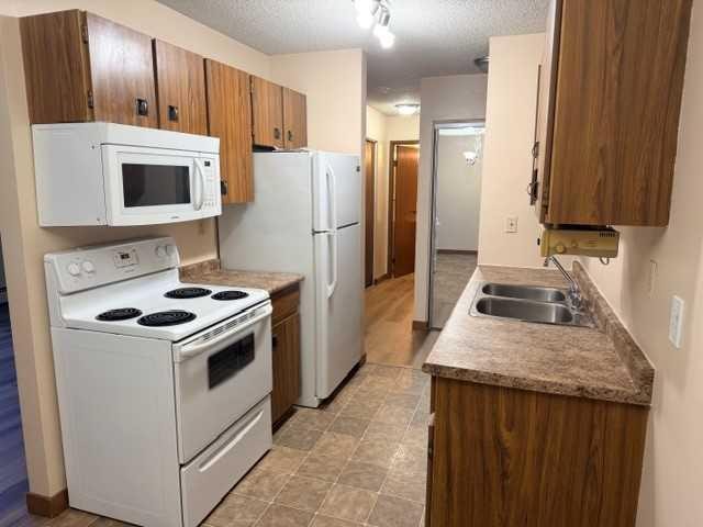 203A-4714 55 Street, Red Deer, AB - Indoor Photo Showing Kitchen With Double Sink