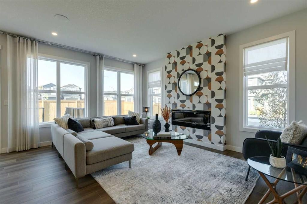 181 Mitchell Road Nw, Calgary, AB - Indoor Photo Showing Living Room With Fireplace