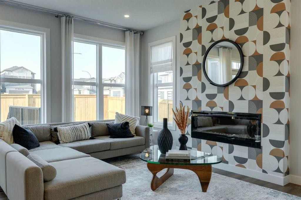 181 Mitchell Road Nw, Calgary, AB - Indoor Photo Showing Living Room With Fireplace