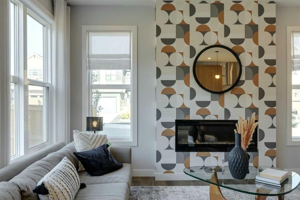 181 Mitchell Road Nw, Calgary, AB - Indoor Photo Showing Living Room With Fireplace