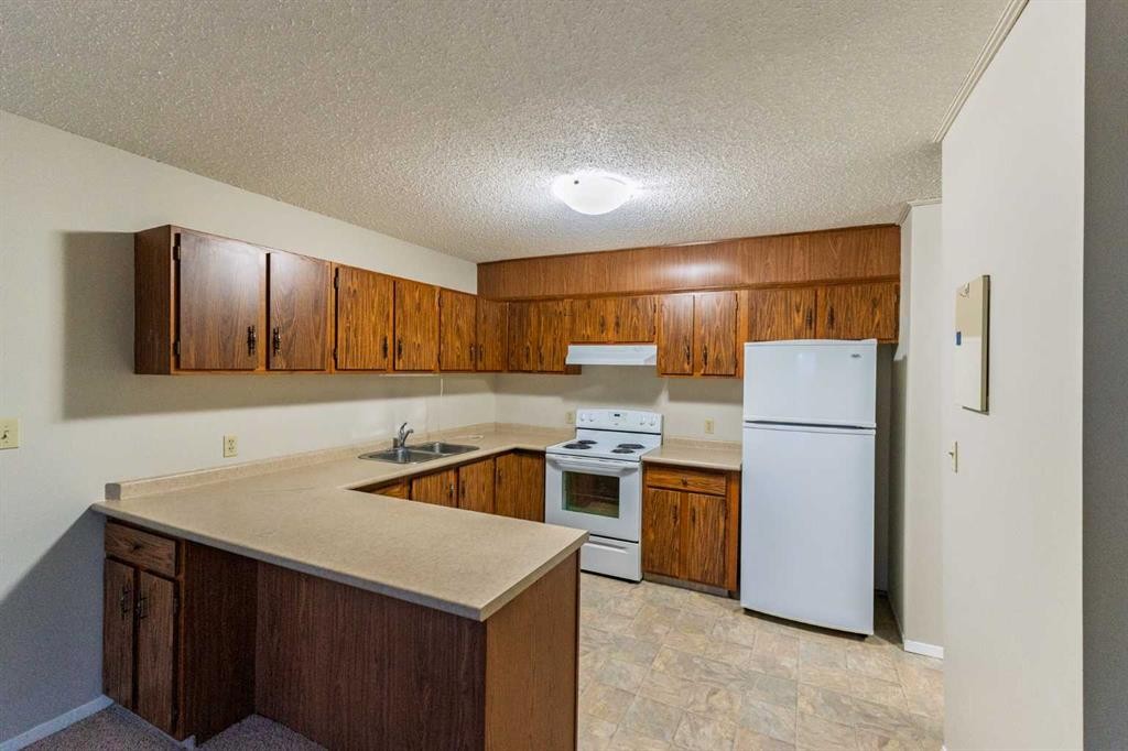 101-406-4744 54 Street, Red Deer, AB - Indoor Photo Showing Kitchen With Double Sink