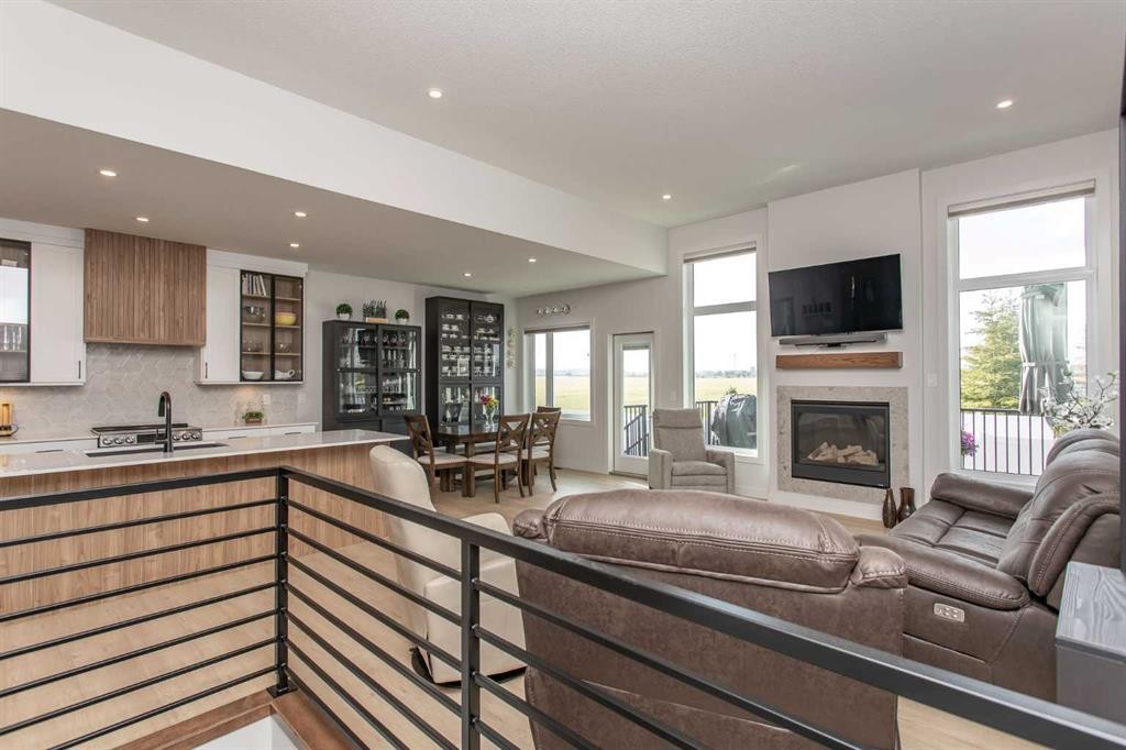 12 Emmett Crescent, Red Deer, AB - Indoor Photo Showing Living Room With Fireplace