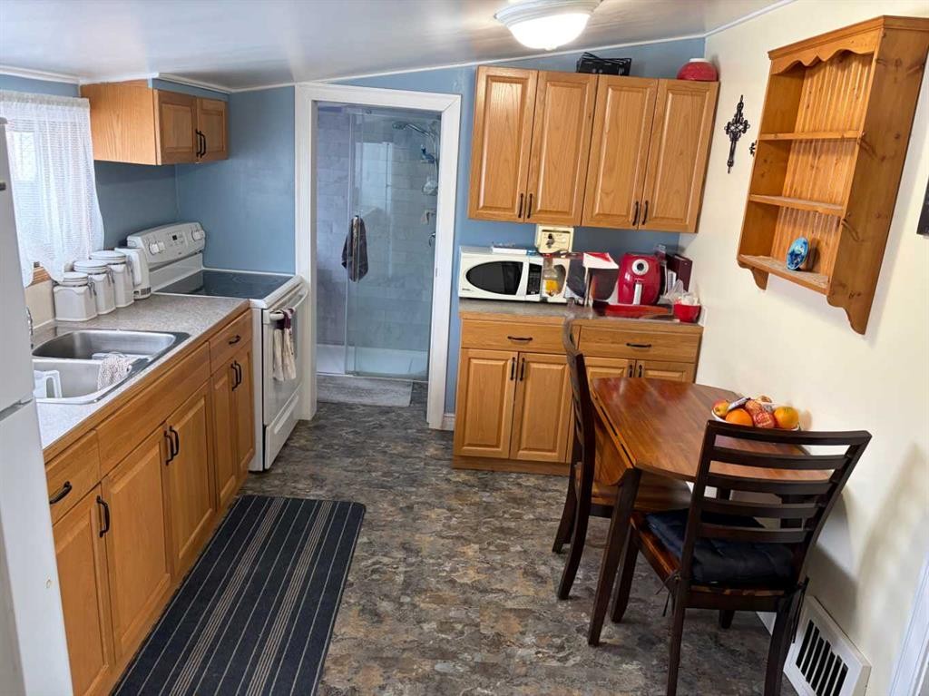 5218 50, Castor, AB - Indoor Photo Showing Kitchen With Double Sink