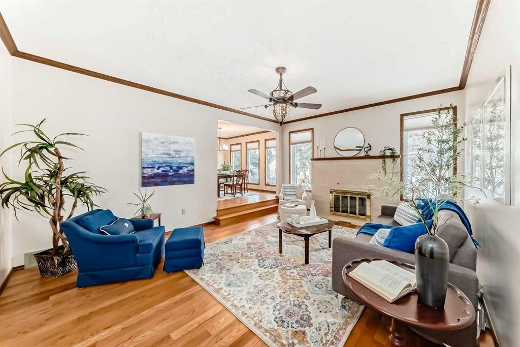 128 Dickenson Crescent, Red Deer, AB - Indoor With Fireplace