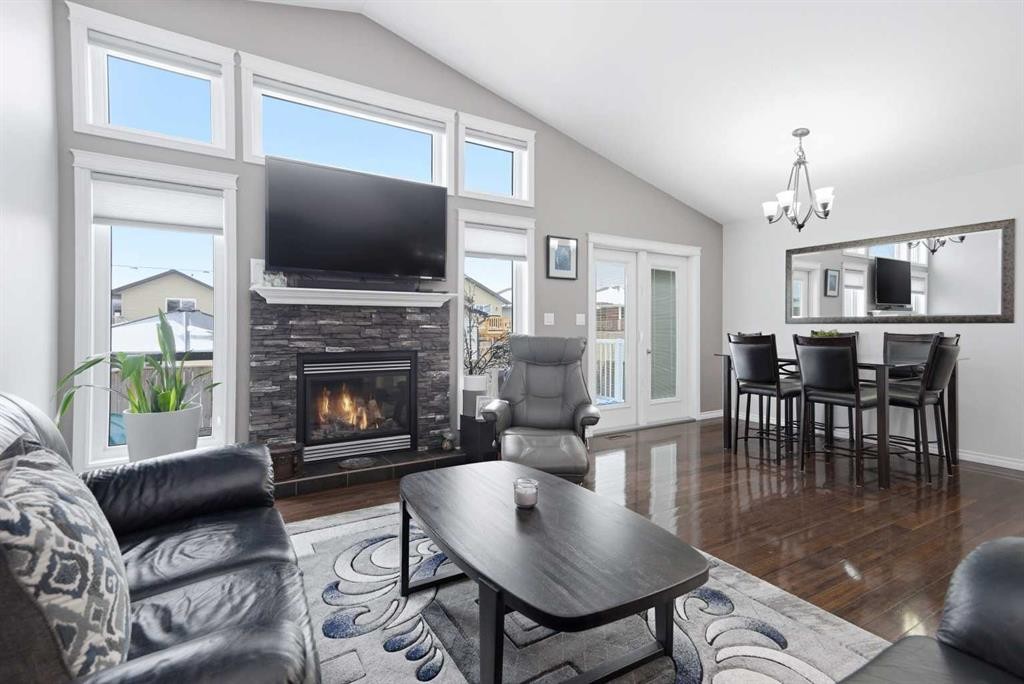 69 Turner Crescent, Red Deer, AB - Indoor Photo Showing Living Room With Fireplace