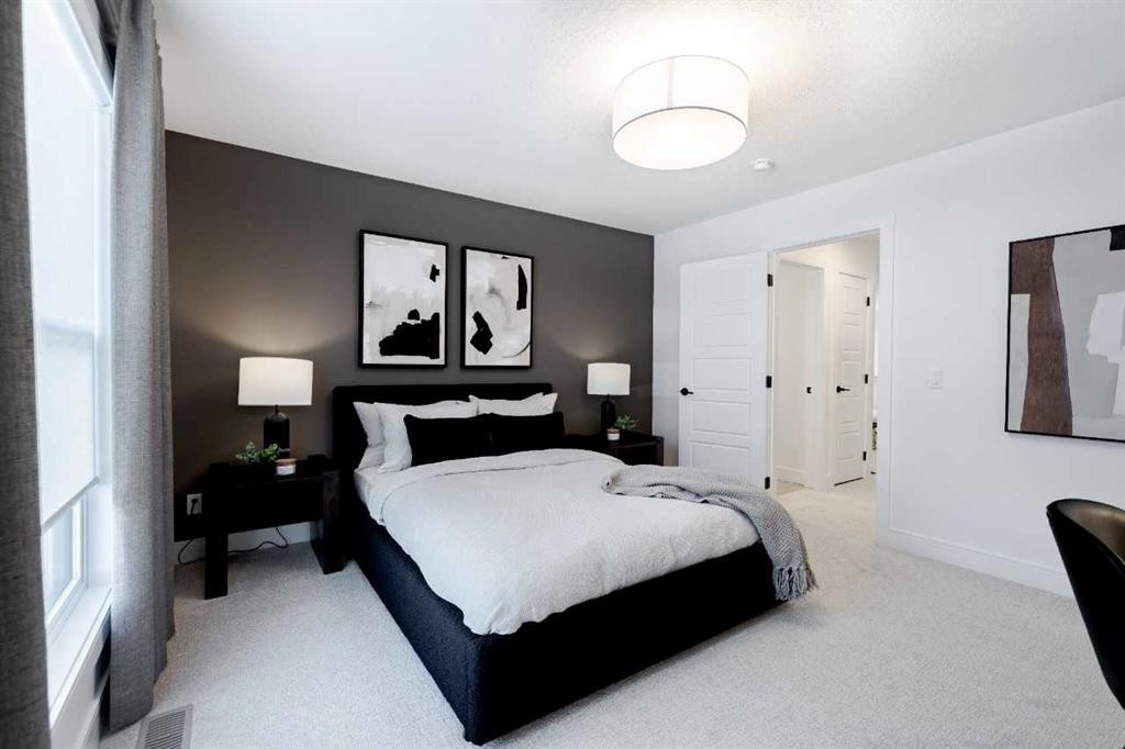 192 Amblestone Crescent Nw, Calgary, AB - Indoor Photo Showing Bedroom