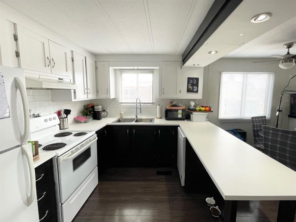 4908 55 Avenue, Camrose, AB - Indoor Photo Showing Kitchen With Double Sink