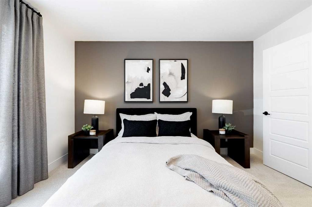 236 Amblestone Crescent Nw, Calgary, AB - Indoor Photo Showing Bedroom