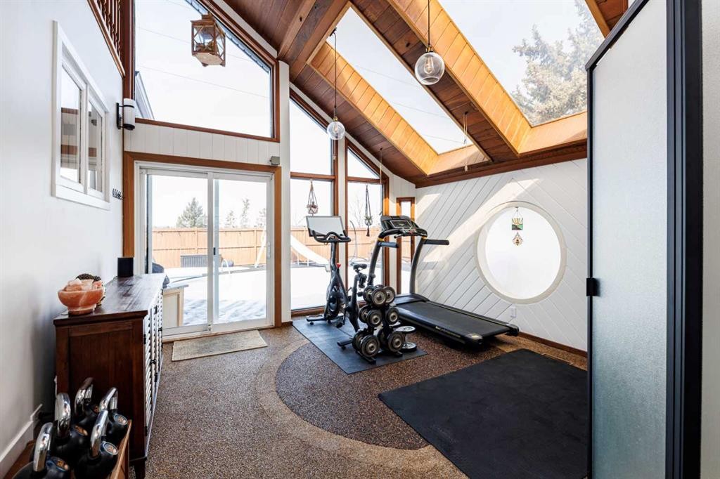 14 Warwick Drive, Red Deer, AB - Indoor Photo Showing Gym Room