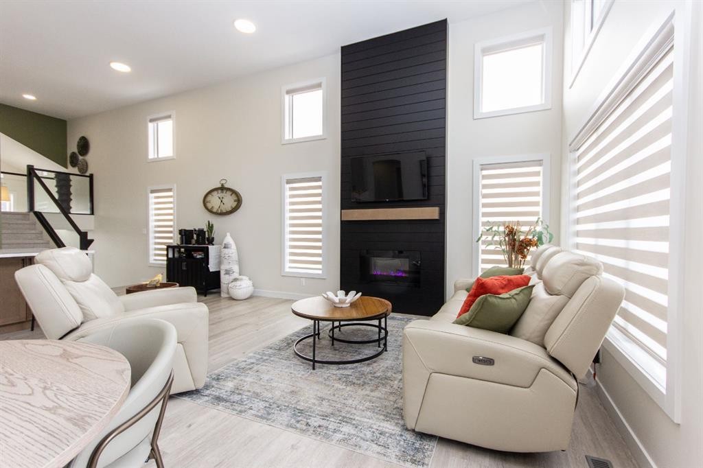 224 Emerald Drive, Red Deer, AB - Indoor With Fireplace