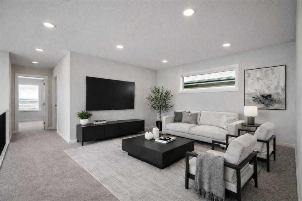 27 Heritage Link, Cochrane, AB - Indoor Photo Showing Living Room