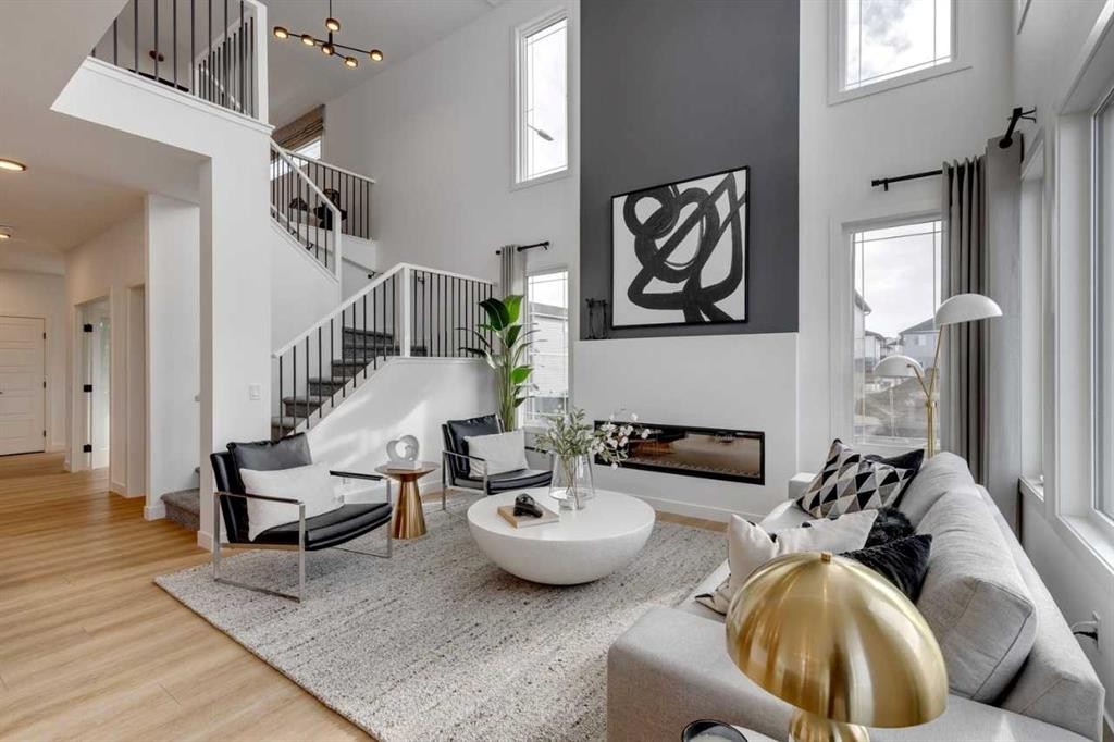 9 Amblefield View Nw, Calgary, AB - Indoor With Fireplace