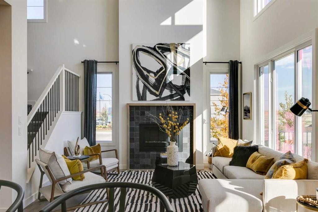 94 Bridgeport Landing, Chestermere, AB - Indoor With Fireplace