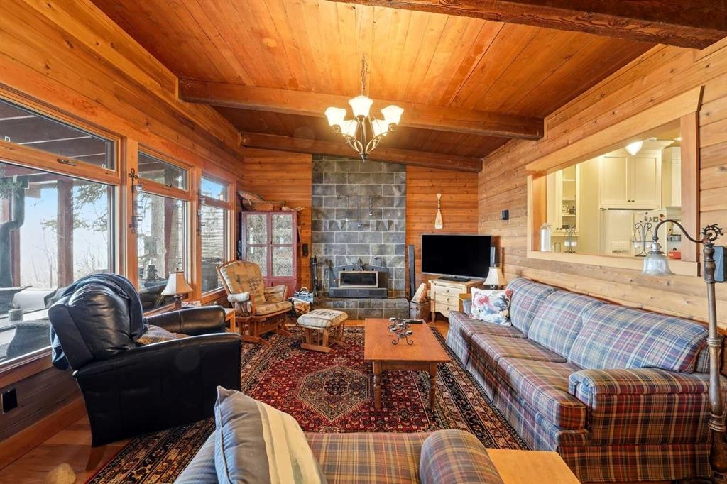 361 Birchcliff Road, Birchcliff, AB - Indoor Photo Showing Living Room With Fireplace