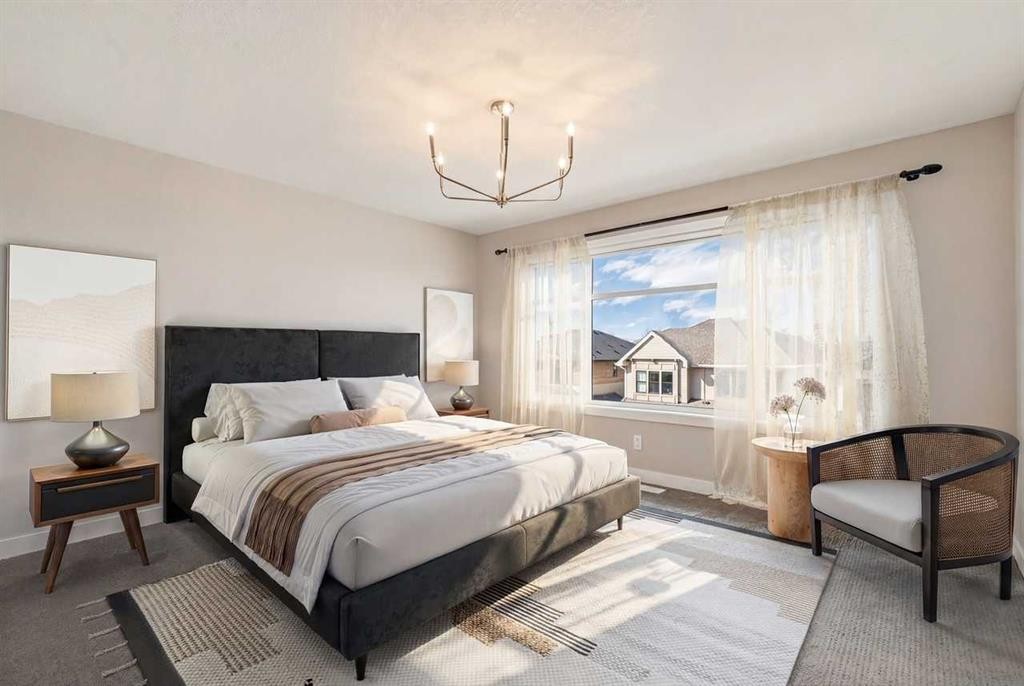413 Shawnee Terrace Sw, Calgary, AB - Indoor Photo Showing Bedroom