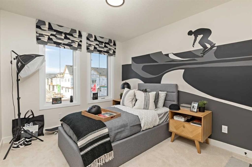 210 Sora Way Se, Calgary, AB - Indoor Photo Showing Bedroom