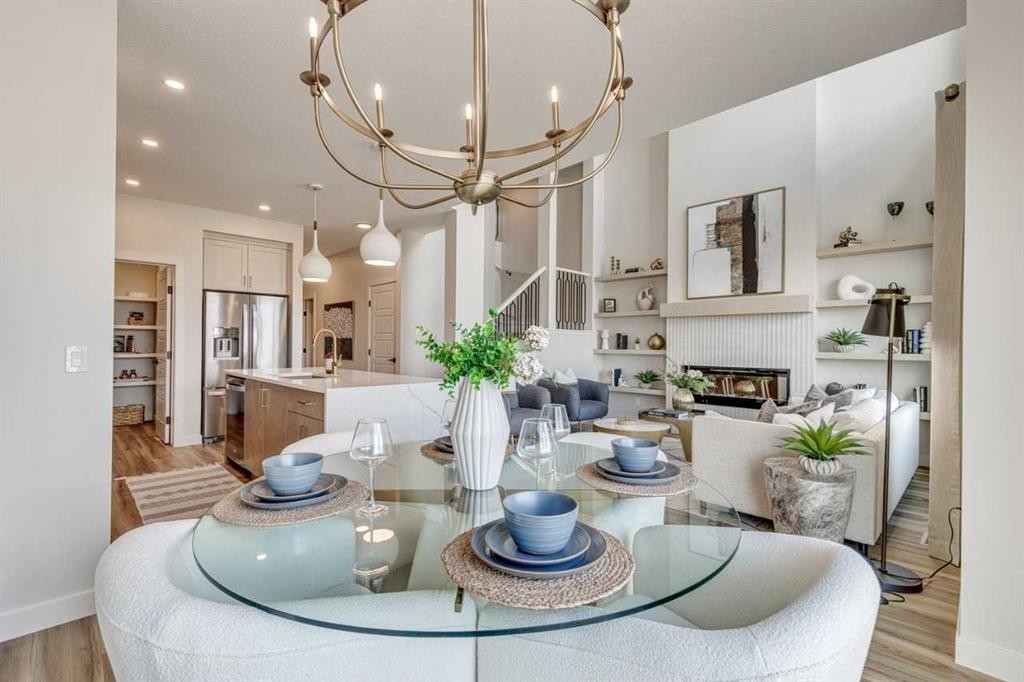 34 Amblefield Common Nw, Calgary, AB - Indoor Photo Showing Dining Room