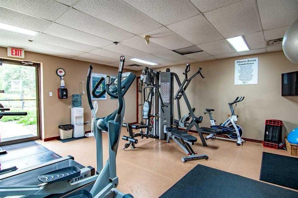 4024-25054 South Pine Lake Road, Rural Red Deer County, AB - Indoor Photo Showing Gym Room