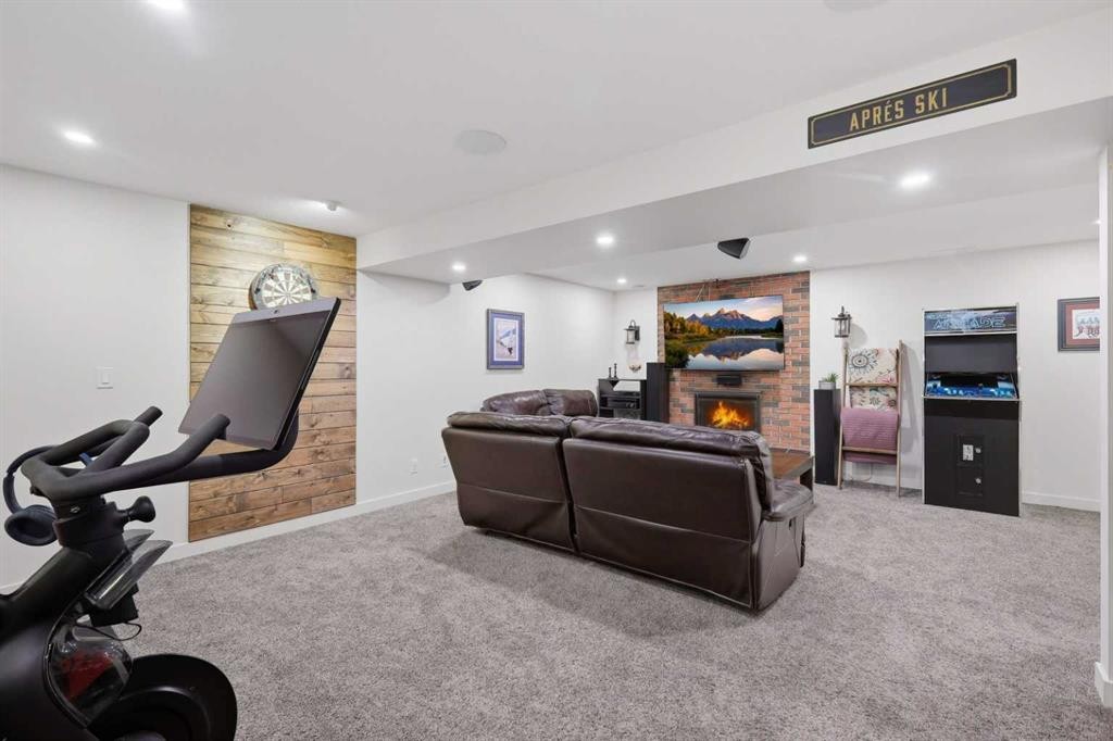 99 Piper Drive, Red Deer, AB - Indoor With Fireplace