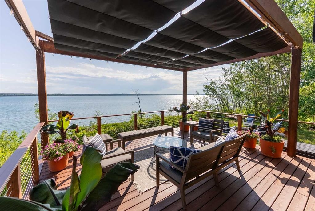 391 Birchcliff Road, Birchcliff, AB - Outdoor With Body Of Water With Deck Patio Veranda With View With Exterior