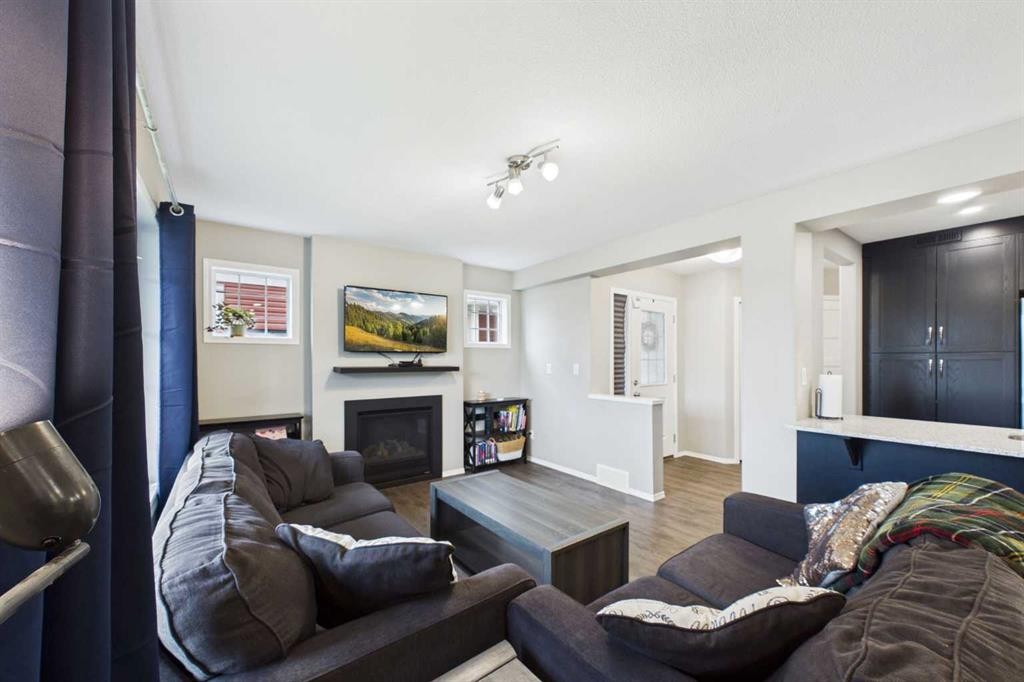 19 Golden Crescent, Red Deer, AB - Indoor Photo Showing Living Room With Fireplace