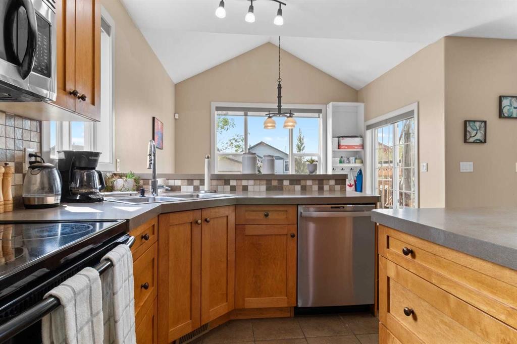 5 Lambertson Place, Sylvan Lake, AB - Indoor Photo Showing Kitchen With Double Sink